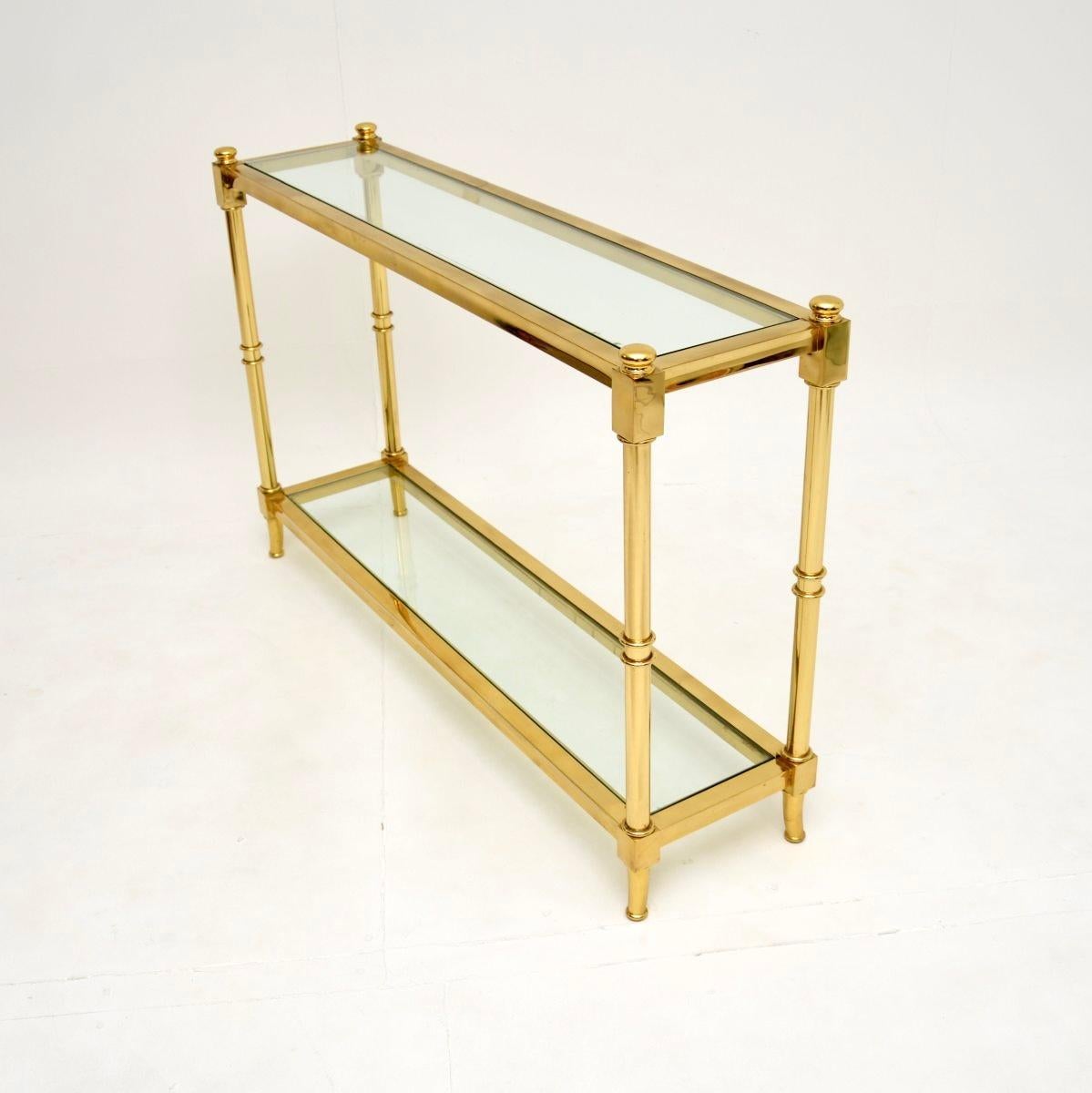 Spanischer Konsolentisch aus Messing und Glas im Vintage-Stil von Valenti (Moderne der Mitte des Jahrhunderts) im Angebot