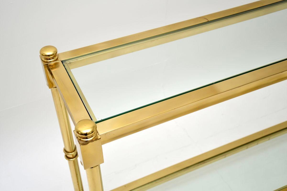 Spanischer Konsolentisch aus Messing und Glas im Vintage-Stil von Valenti im Zustand „Gut“ im Angebot in London, GB