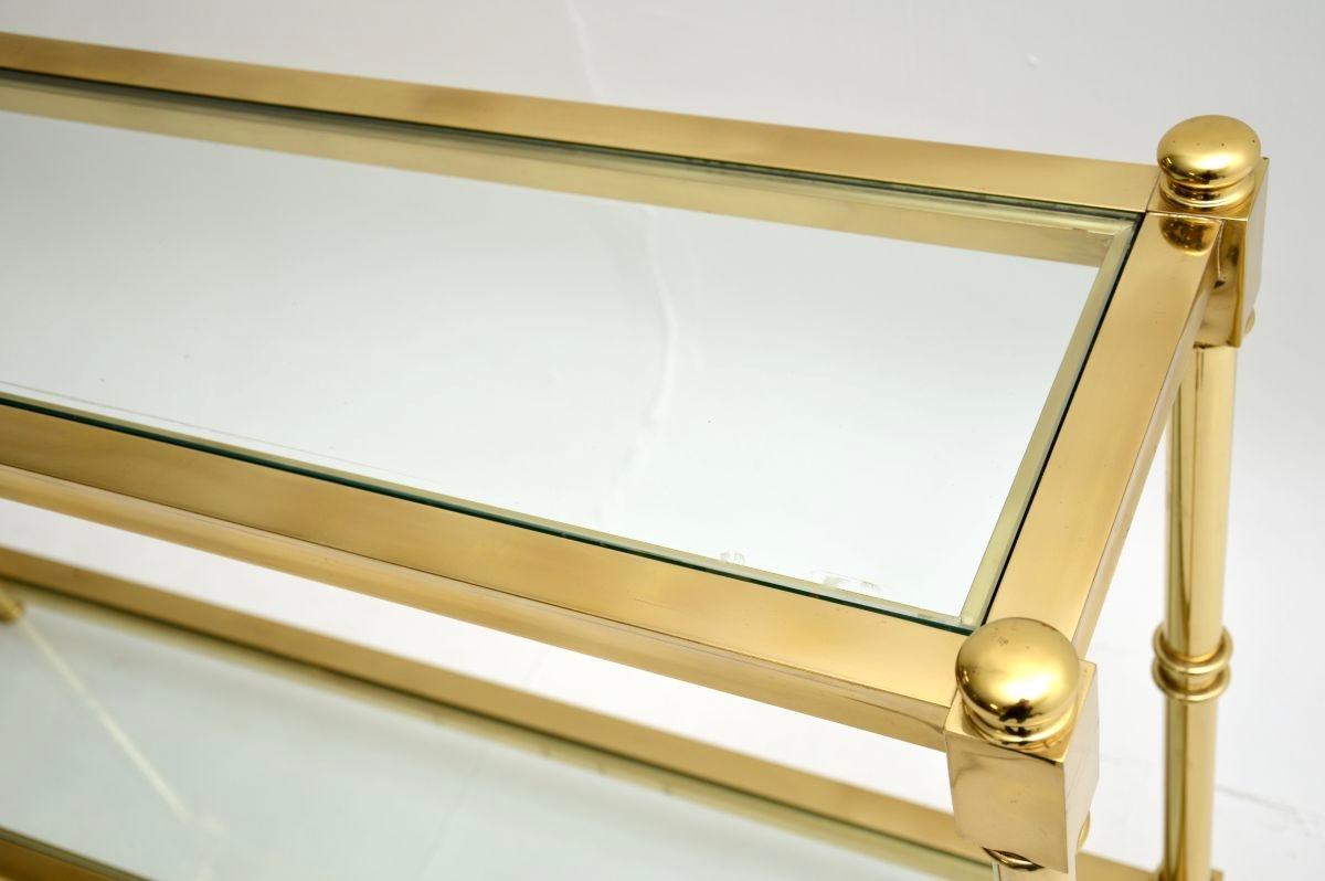 Spanischer Konsolentisch aus Messing und Glas im Vintage-Stil von Valenti (Ende des 20. Jahrhunderts) im Angebot