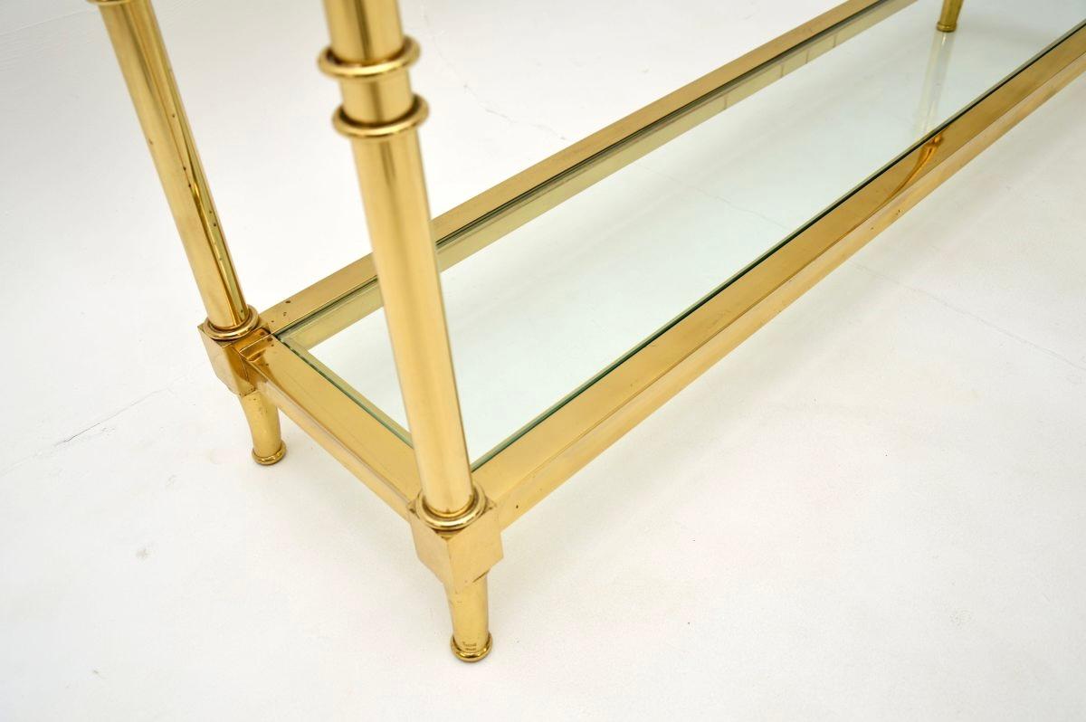 Spanischer Konsolentisch aus Messing und Glas im Vintage-Stil von Valenti im Angebot 2