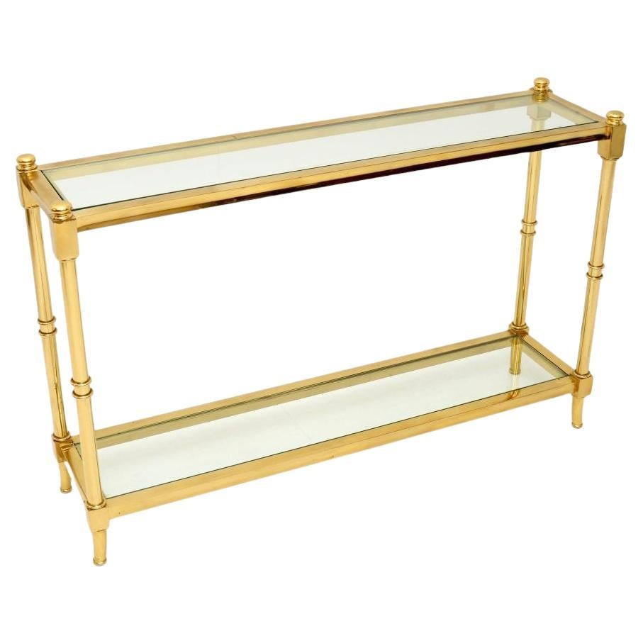Spanischer Konsolentisch aus Messing und Glas im Vintage-Stil von Valenti