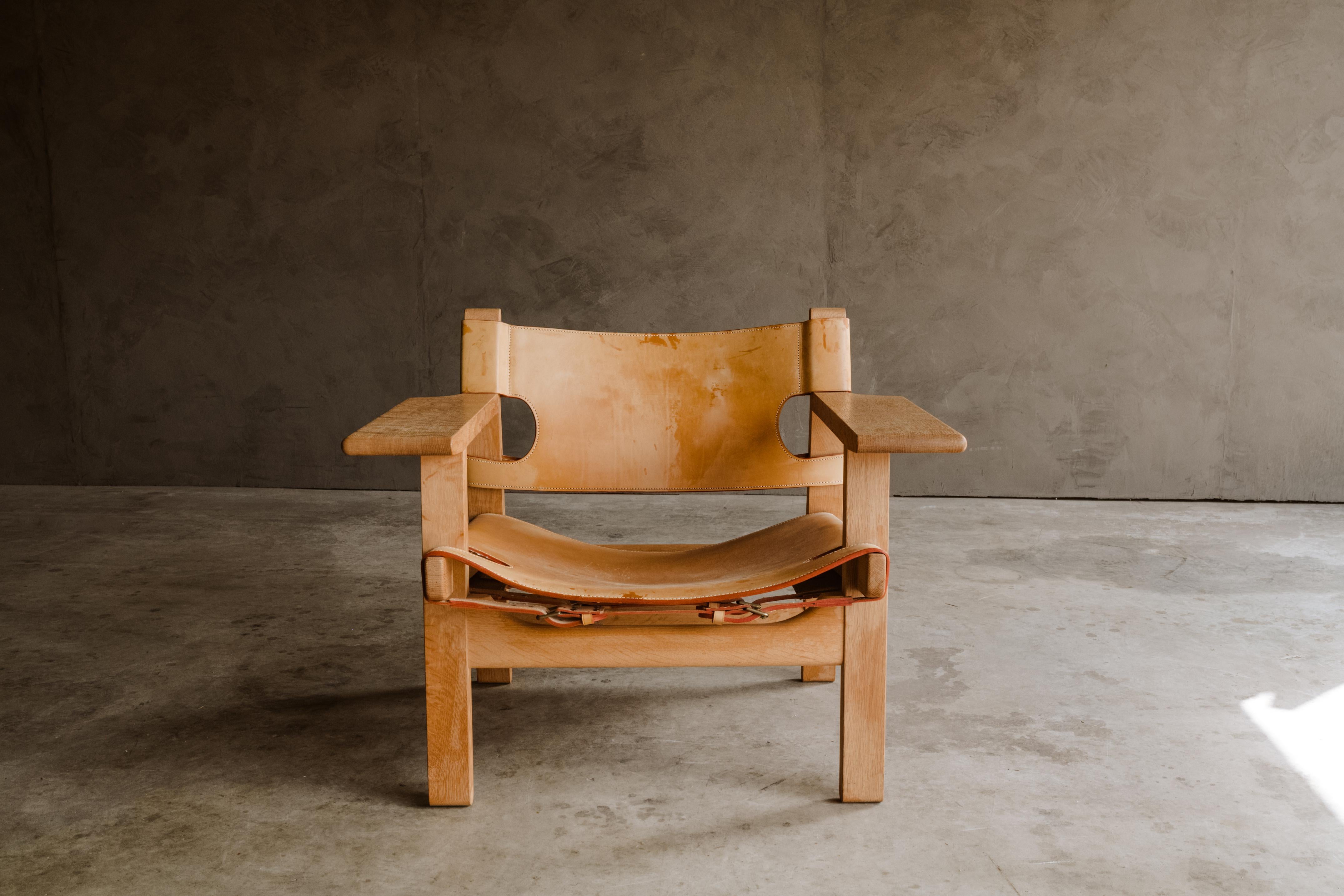 Spanischer Stuhl im Vintage-Stil, entworfen von Brge Mogensen, Dänemark 1970er Jahre (Europäisch) im Angebot