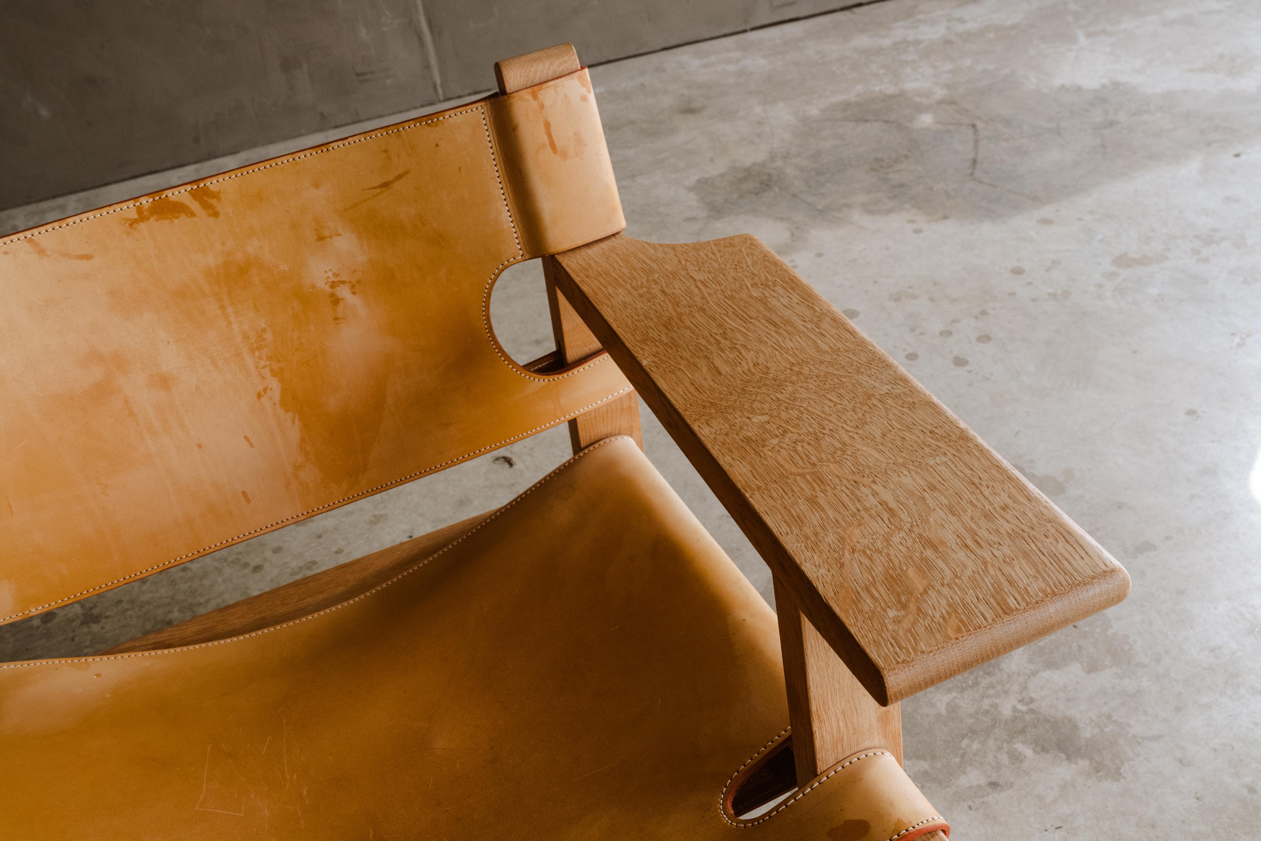 Spanischer Stuhl im Vintage-Stil, entworfen von Brge Mogensen, Dänemark 1970er Jahre (Ende des 20. Jahrhunderts) im Angebot