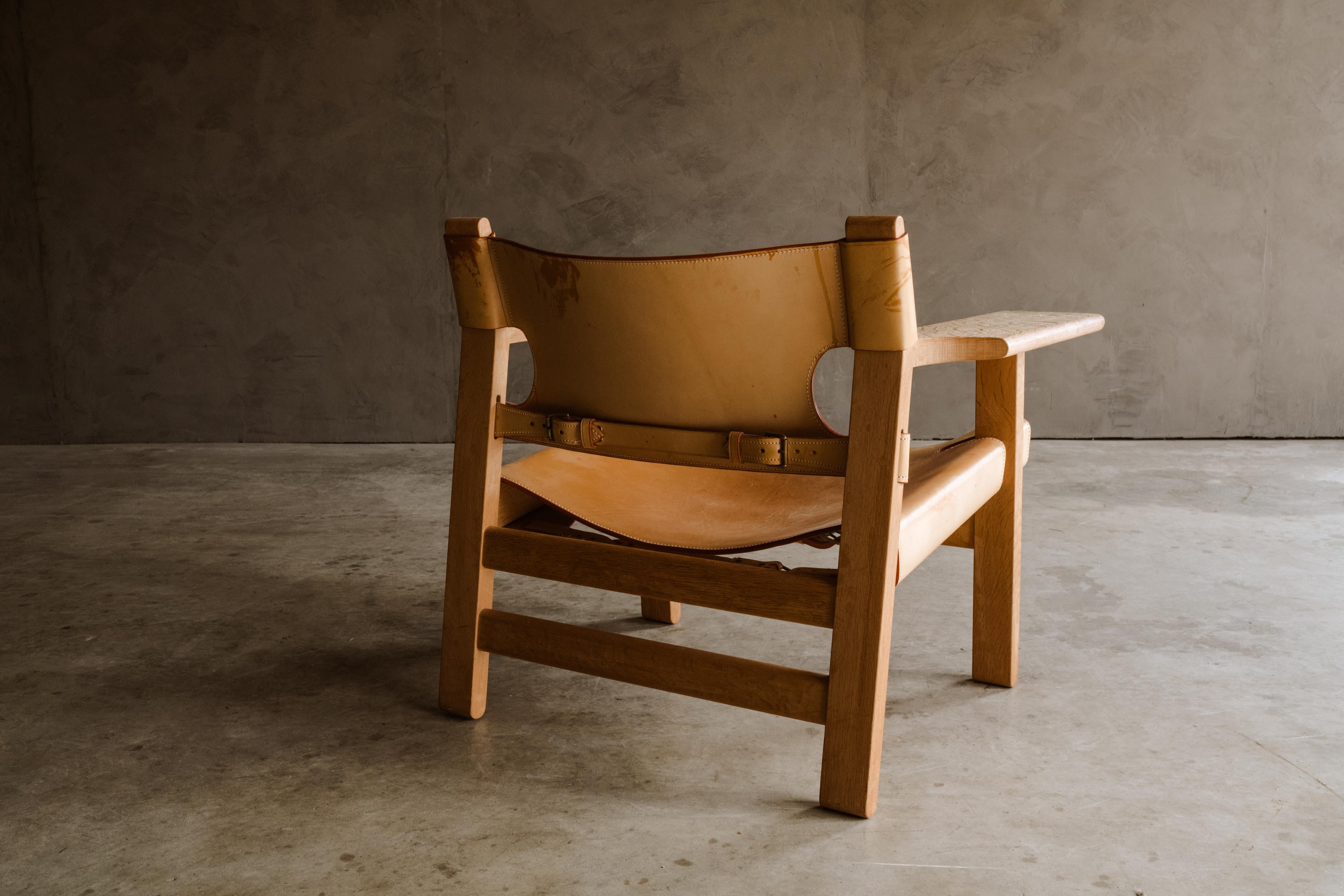 Spanischer Stuhl im Vintage-Stil, entworfen von Brge Mogensen, Dänemark 1970er Jahre (Eichenholz) im Angebot