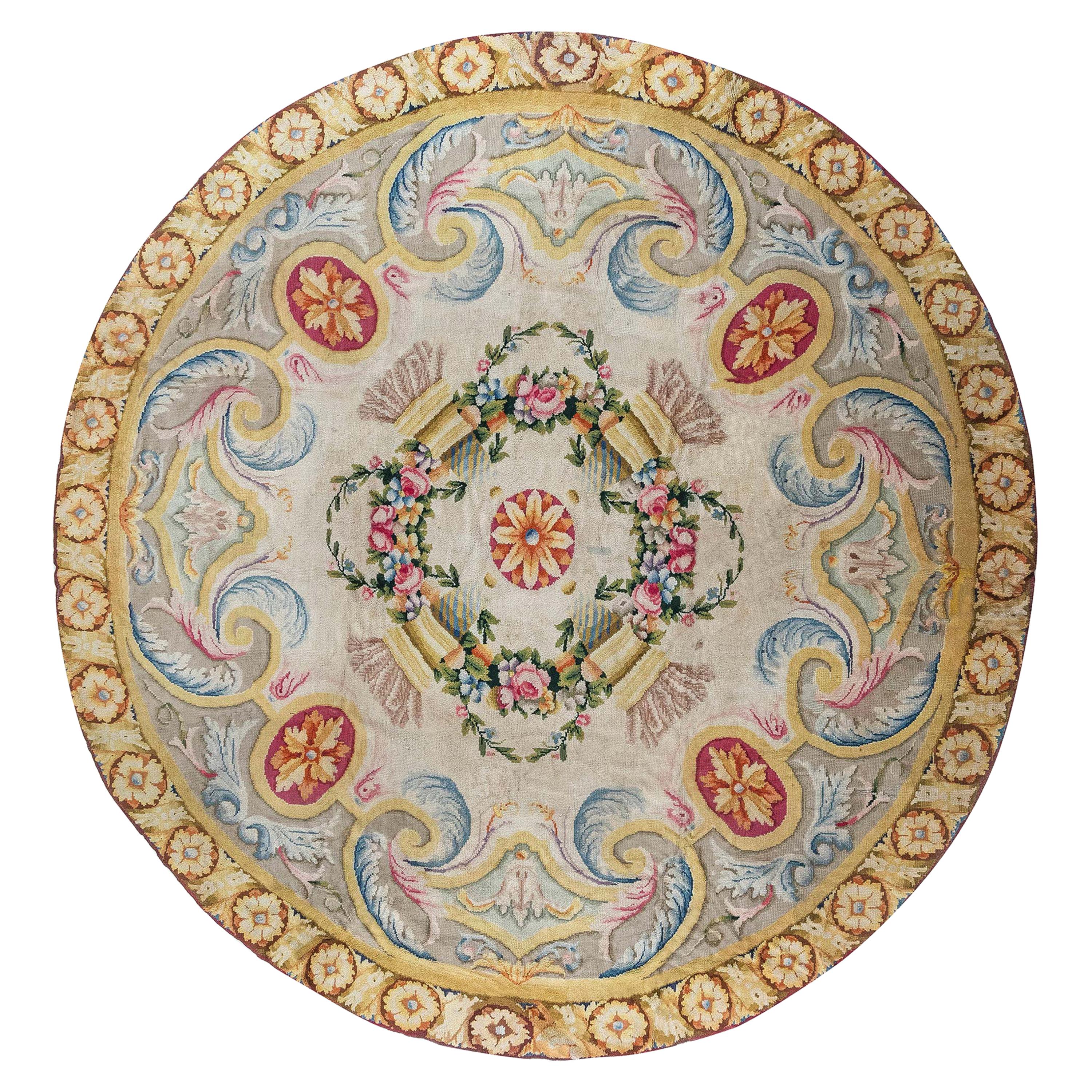 Vintage Spanish Savonnerie Style Rug For Sale at 1stDibs