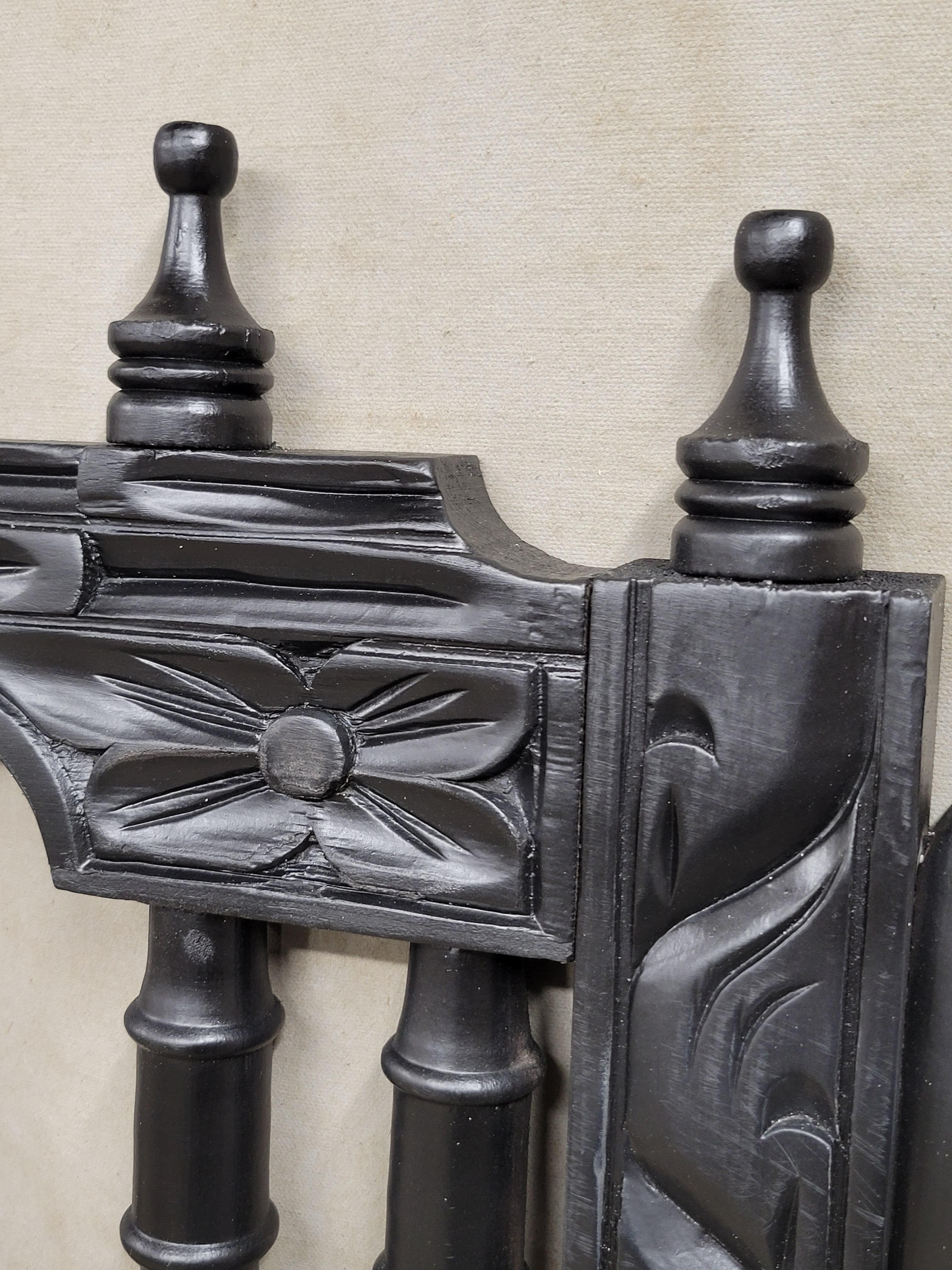 Vintage Spanish Colonial Revival Carved Wood 