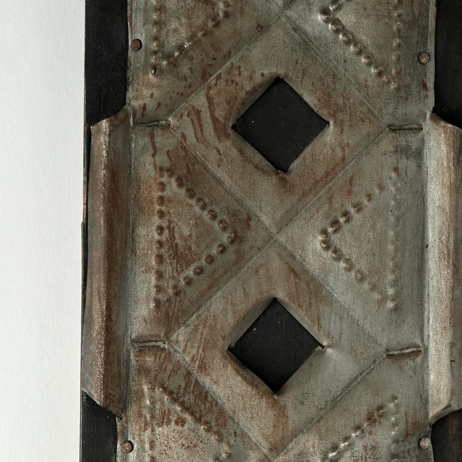 Vintage Spanish Colonial Style Wall Mirror with Applied Floral Metalwork For Sale 1