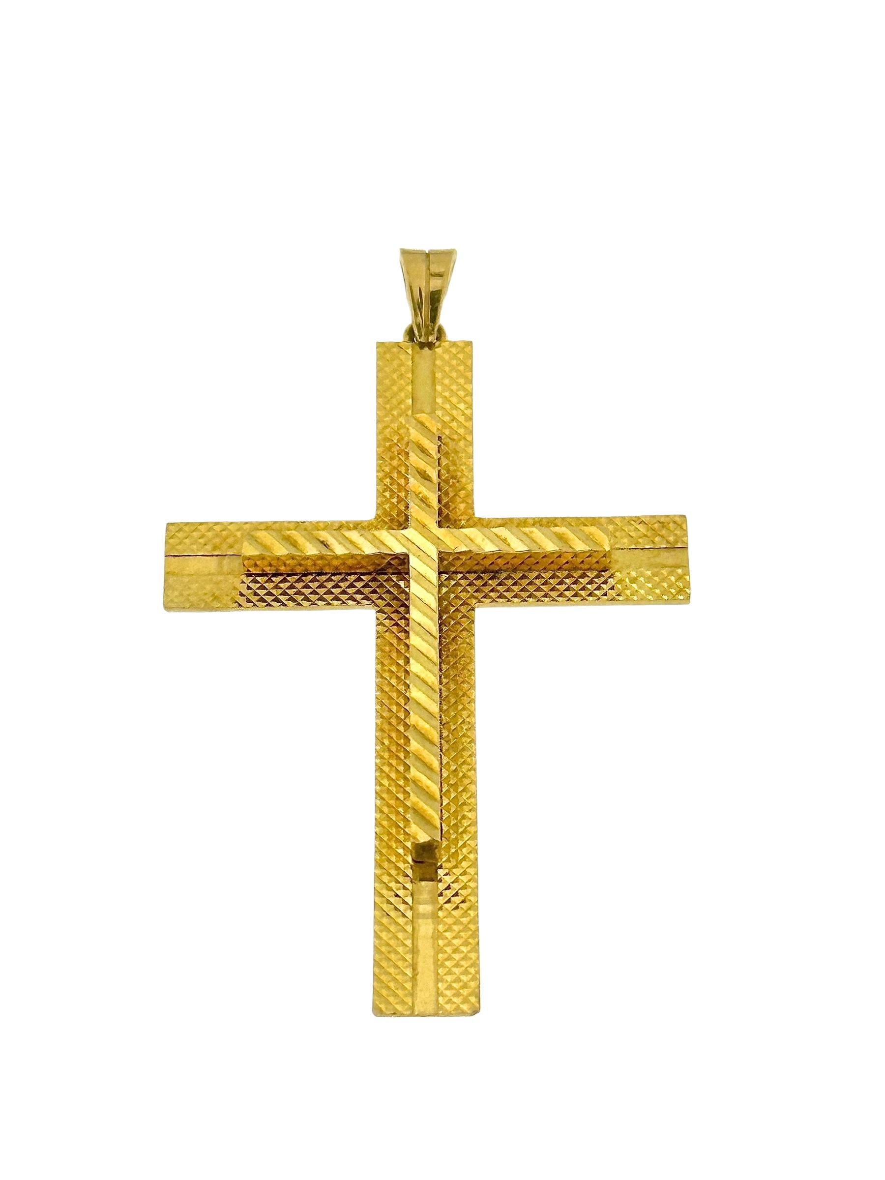 Retro Vintage Spanish Cross 18 karat Yellow Gold For Sale
