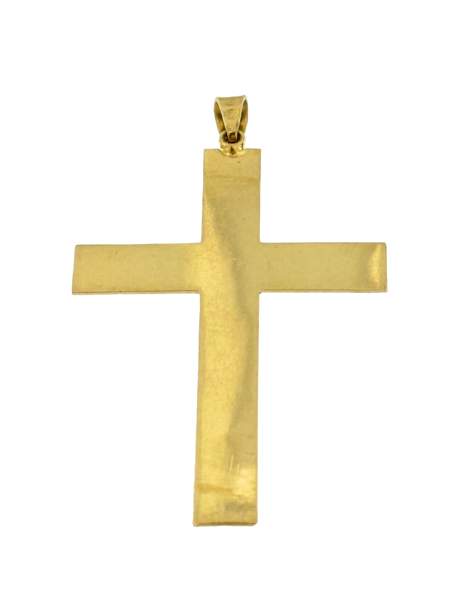 Women's or Men's Vintage Spanish Cross 18 karat Yellow Gold For Sale