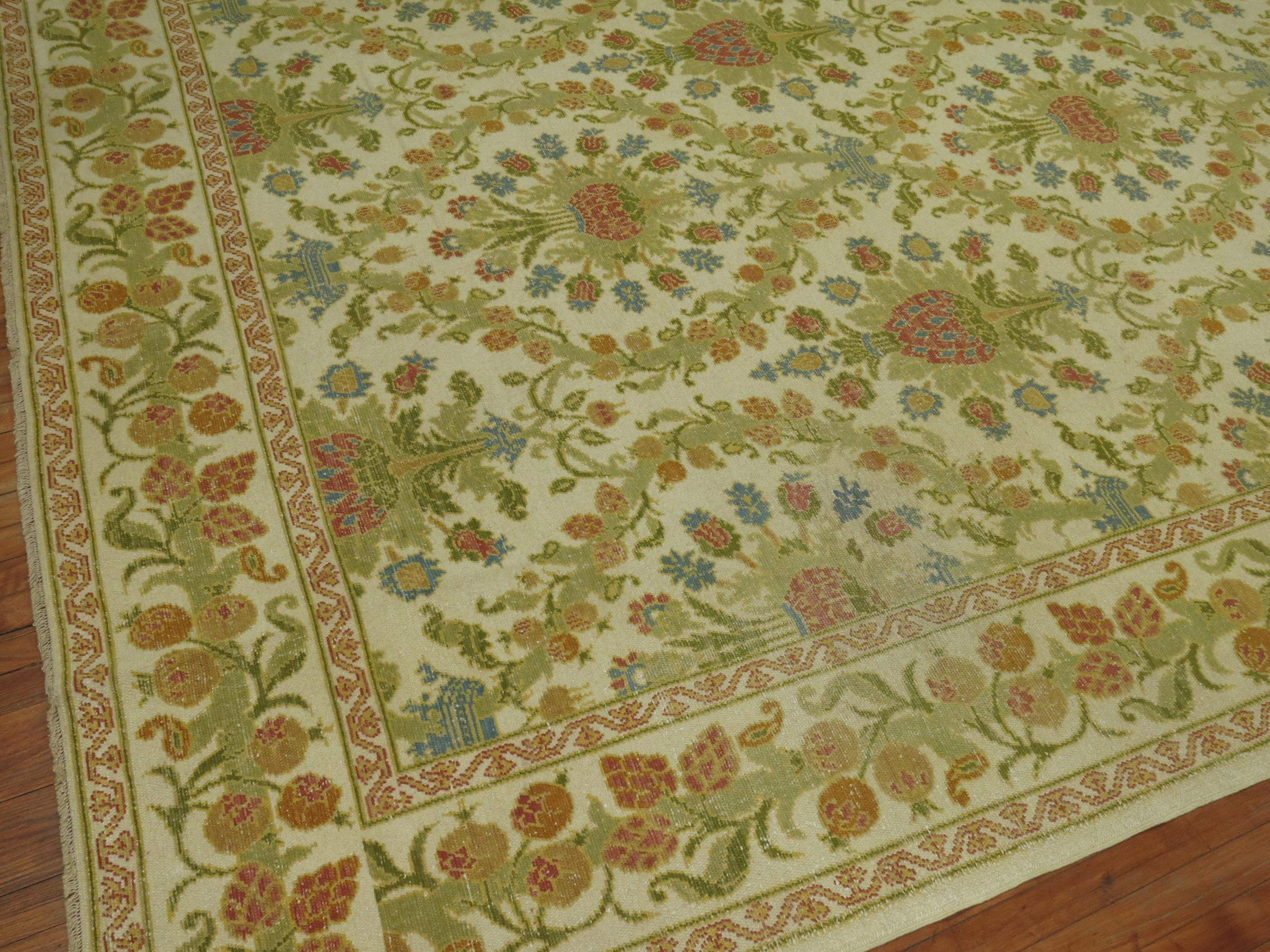 Spanischer Cuenca-Teppich im Vintage-Stil (Wolle) im Angebot