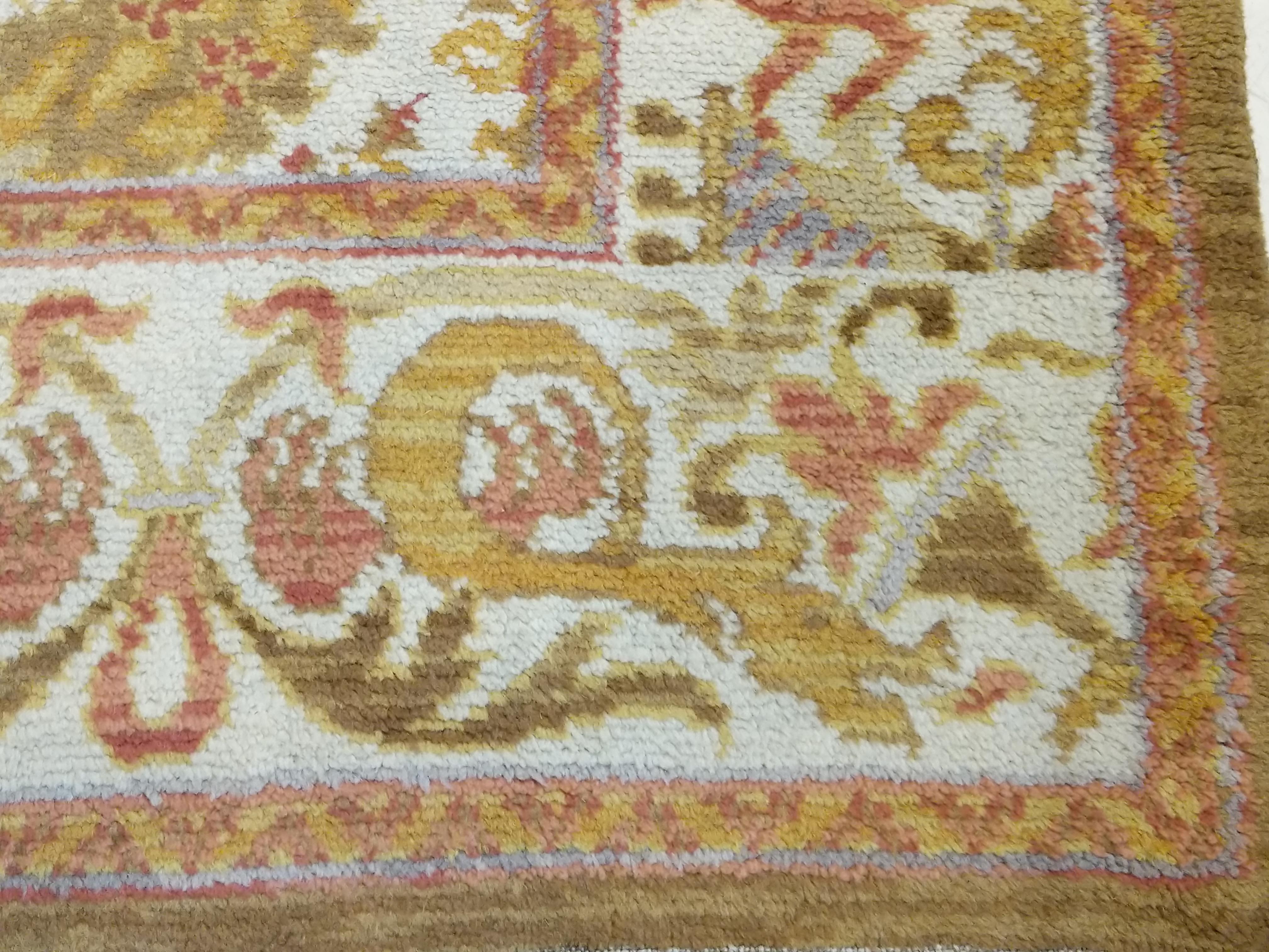 Wool Vintage Spanish Cuenca Rug with Renaissance Wreath Pattern  For Sale