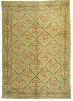 Vintage Spanish Cuenca Rug with Shield Palmette Design