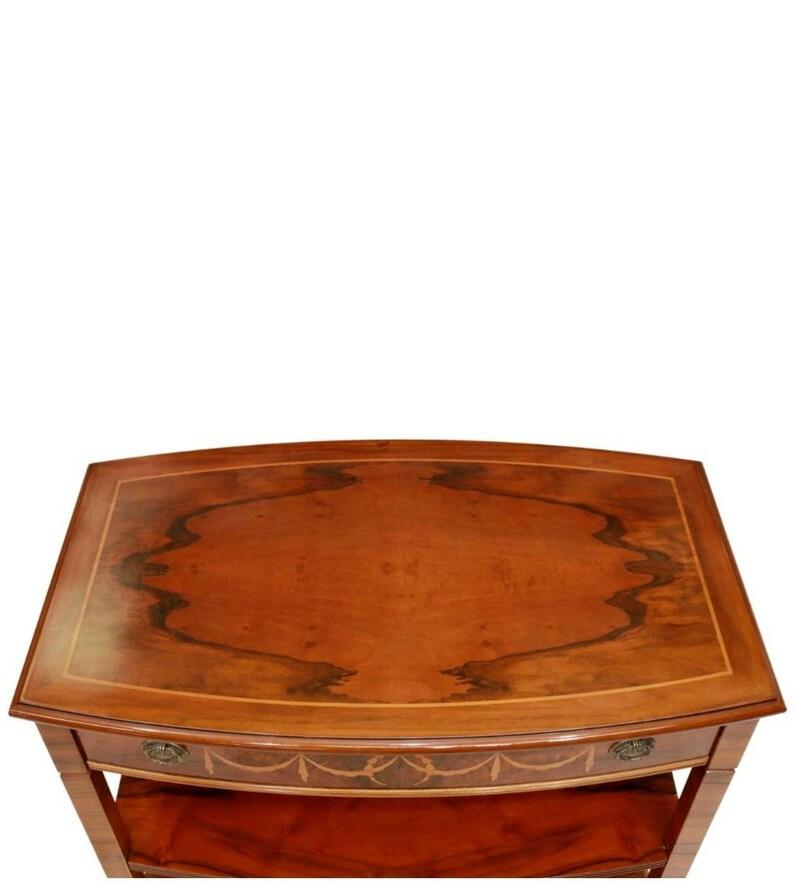 Neoclassical Vintage Spanish Figured Walnut Tiered Serving Table