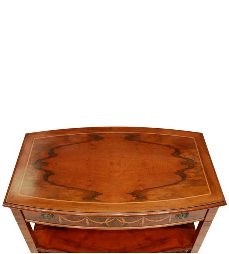 Neoclassical Vintage Spanish Figured Walnut Tiered Serving Table For Sale