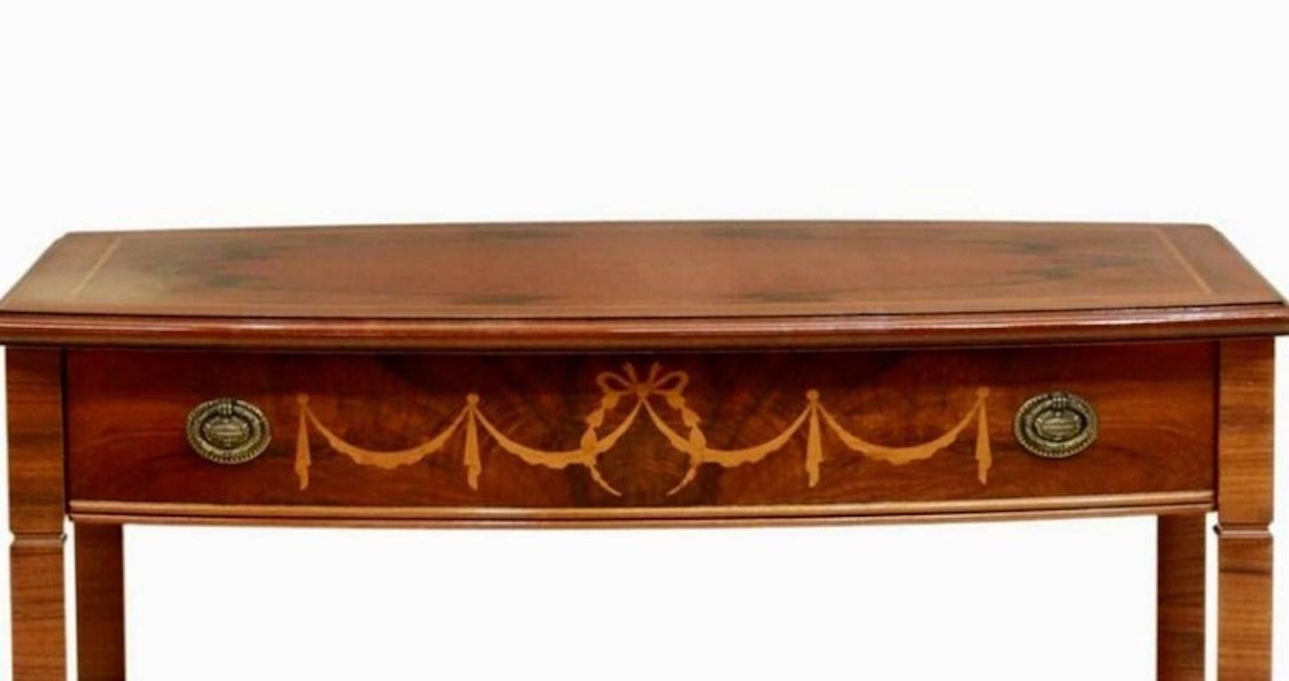 Inlay Vintage Spanish Figured Walnut Tiered Serving Table