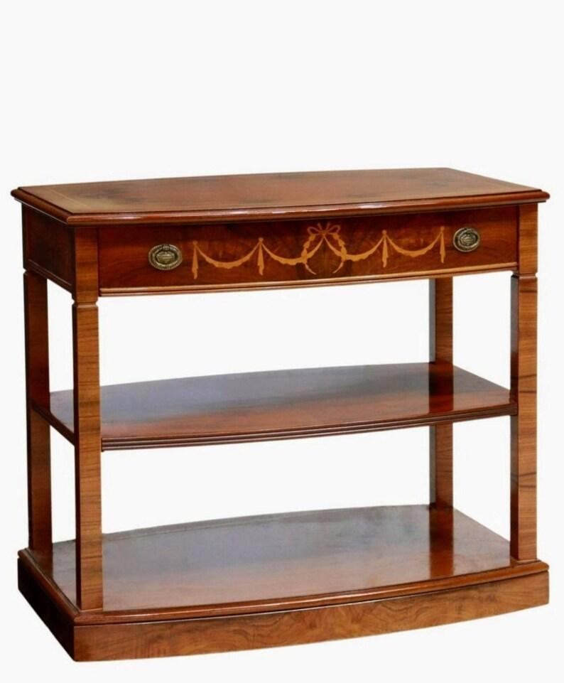 20th Century Vintage Spanish Figured Walnut Tiered Serving Table