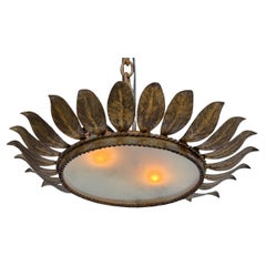 Plafonnier encastré en métal doré, Vintage By, Circa 1950s