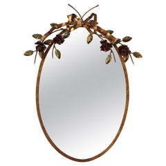 Vintage Spanish Gilt Metal Toleware Wall Mirror 'circa 1970s'