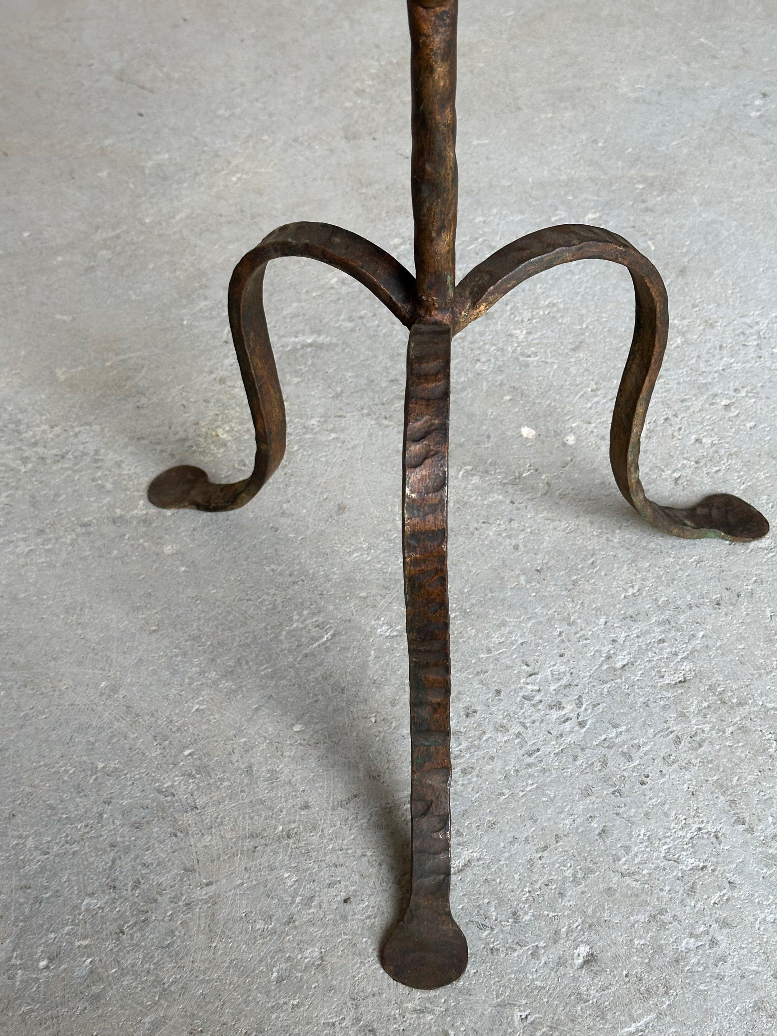 Vintage Spanish Iron Drinks Table with Curved Legs 5