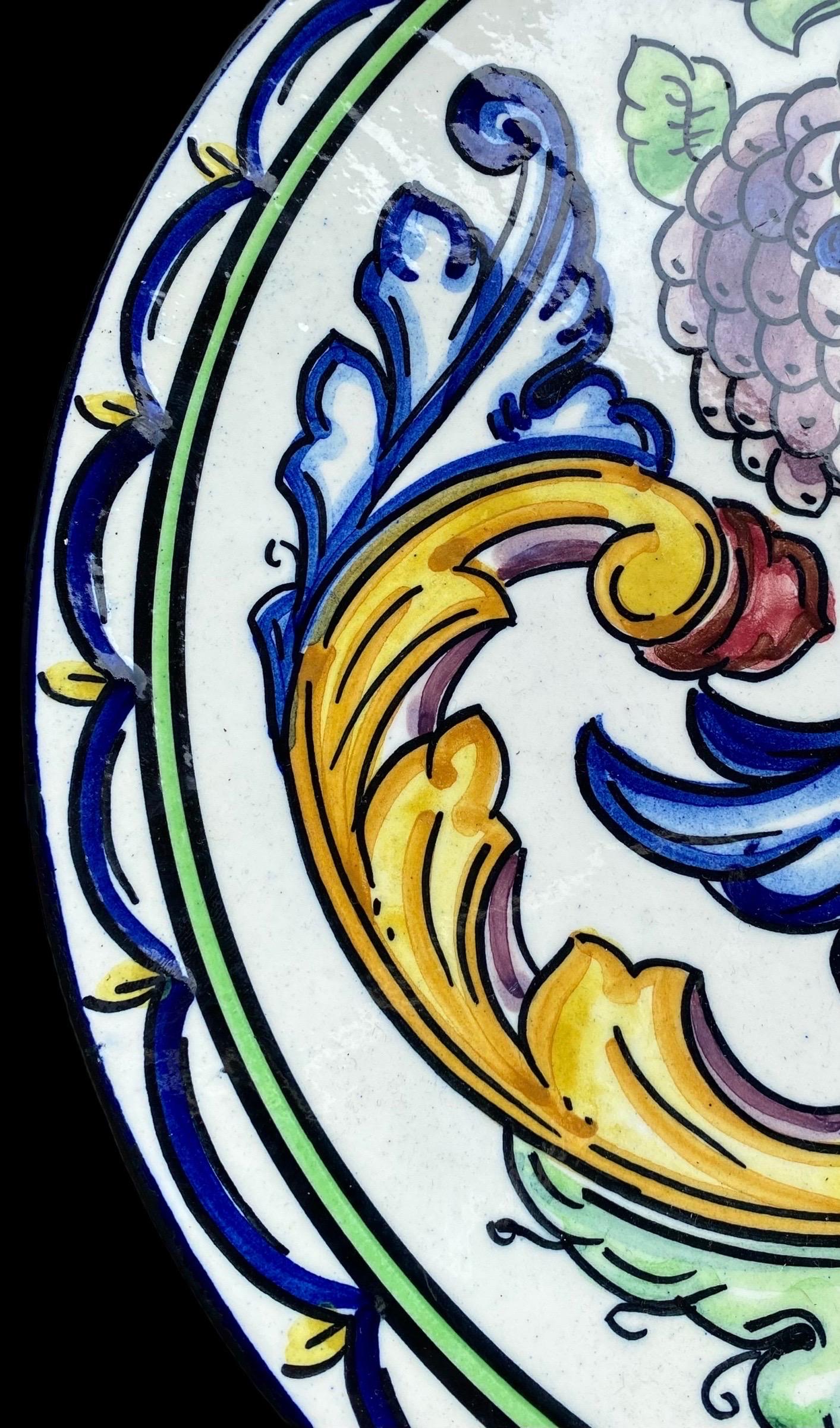 Hand-Crafted Vintage Spanish Majolica Wall Plate