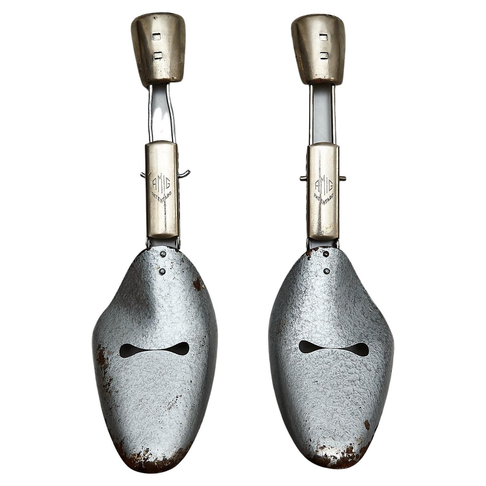 Vintage Spanish Metal Shoe Trees - Circa 1960 - AMD Patented For Sale