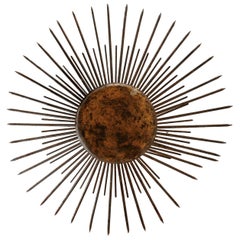 Vintage Spanish Metal Sunburst Hanging Ceiling Decoration Vintage Spanish Metal Sunburst Hanging Ceiling Decoration
