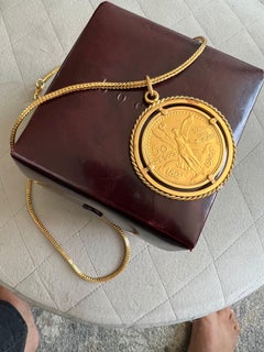 Vintage Spanish /Mexican Gold Coin Antique Medallion pendent
