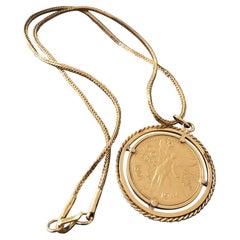 Vintage Spanish /Mexican Gold Coin Antique Medallion pendent