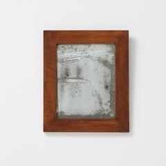 Specchio spagnolo d'epoca con ossidazione profonda - Patina grezza e cornice in Wood, 1950 ca.