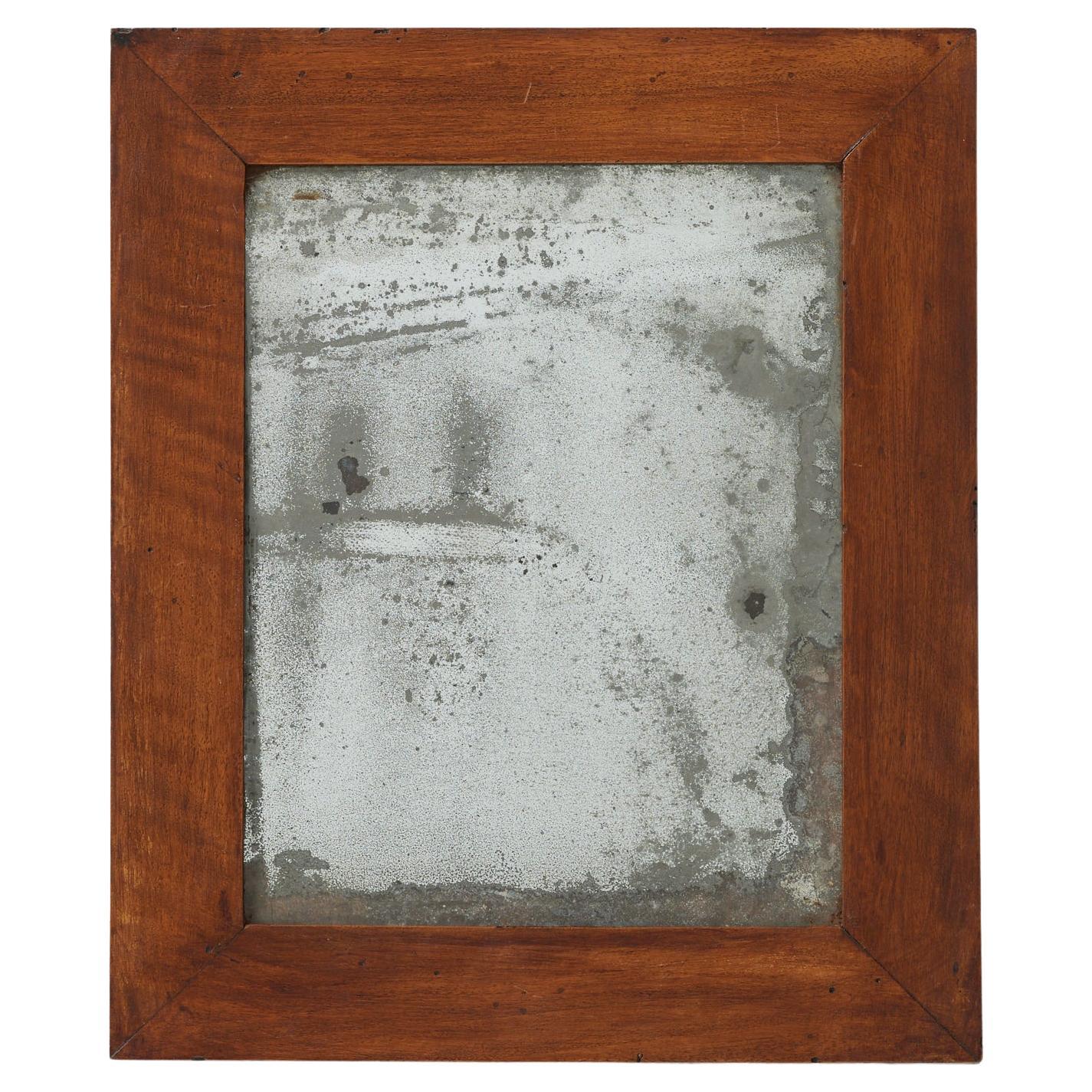 Specchio spagnolo d'epoca con ossidazione profonda - Patina grezza e cornice in Wood, 1950 ca. in vendita