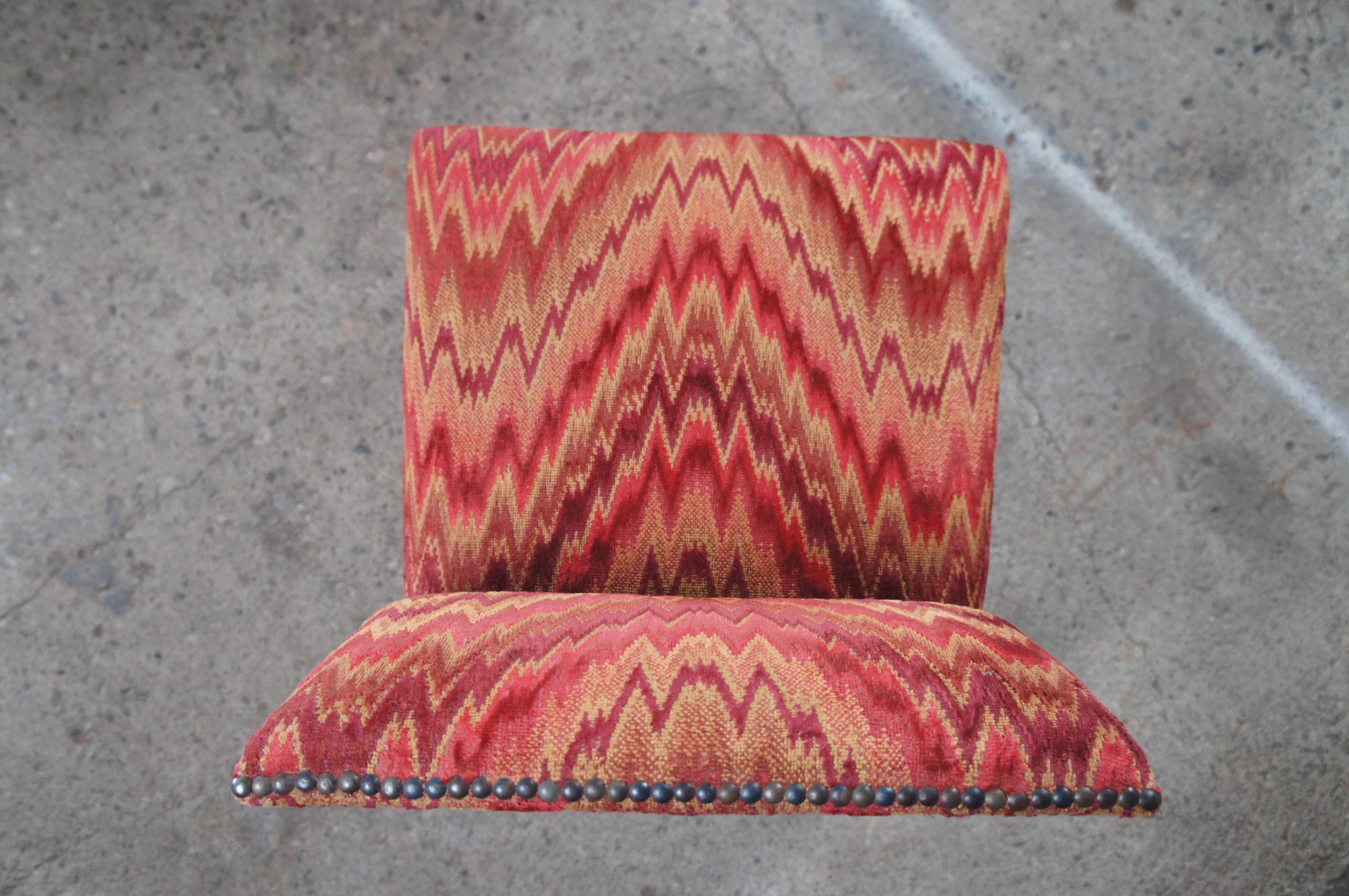 Vintage Spanish Oak Barley Twisted Nailhead Accent Side Chair im Angebot 3