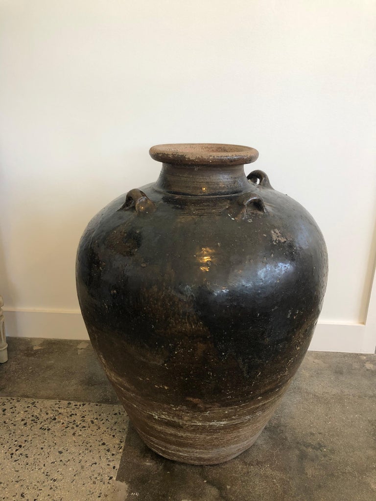 Vintage Spanish Olive Jar For Sale at 1stDibs