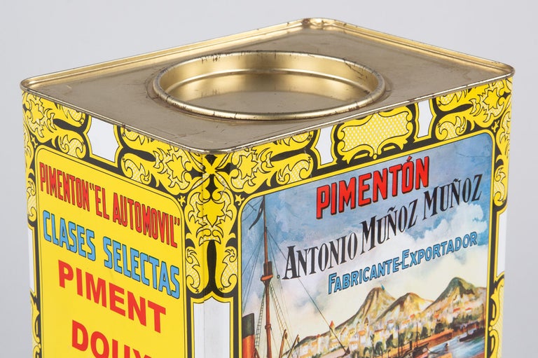 Vintage Spanish Pimiento Tin Can at 1stDibs