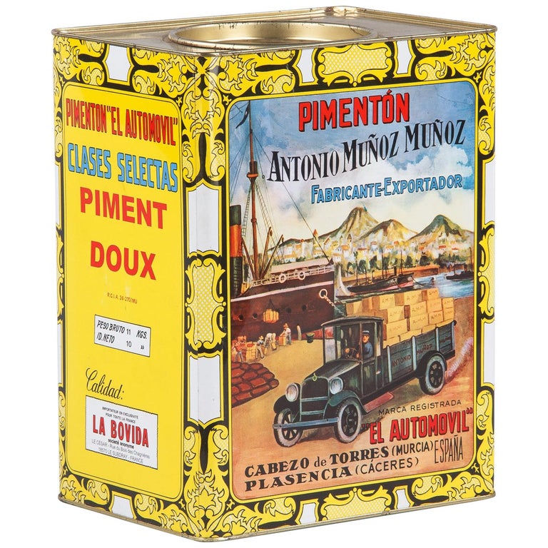 Vintage Spanish Pimiento Tin Can at 1stDibs