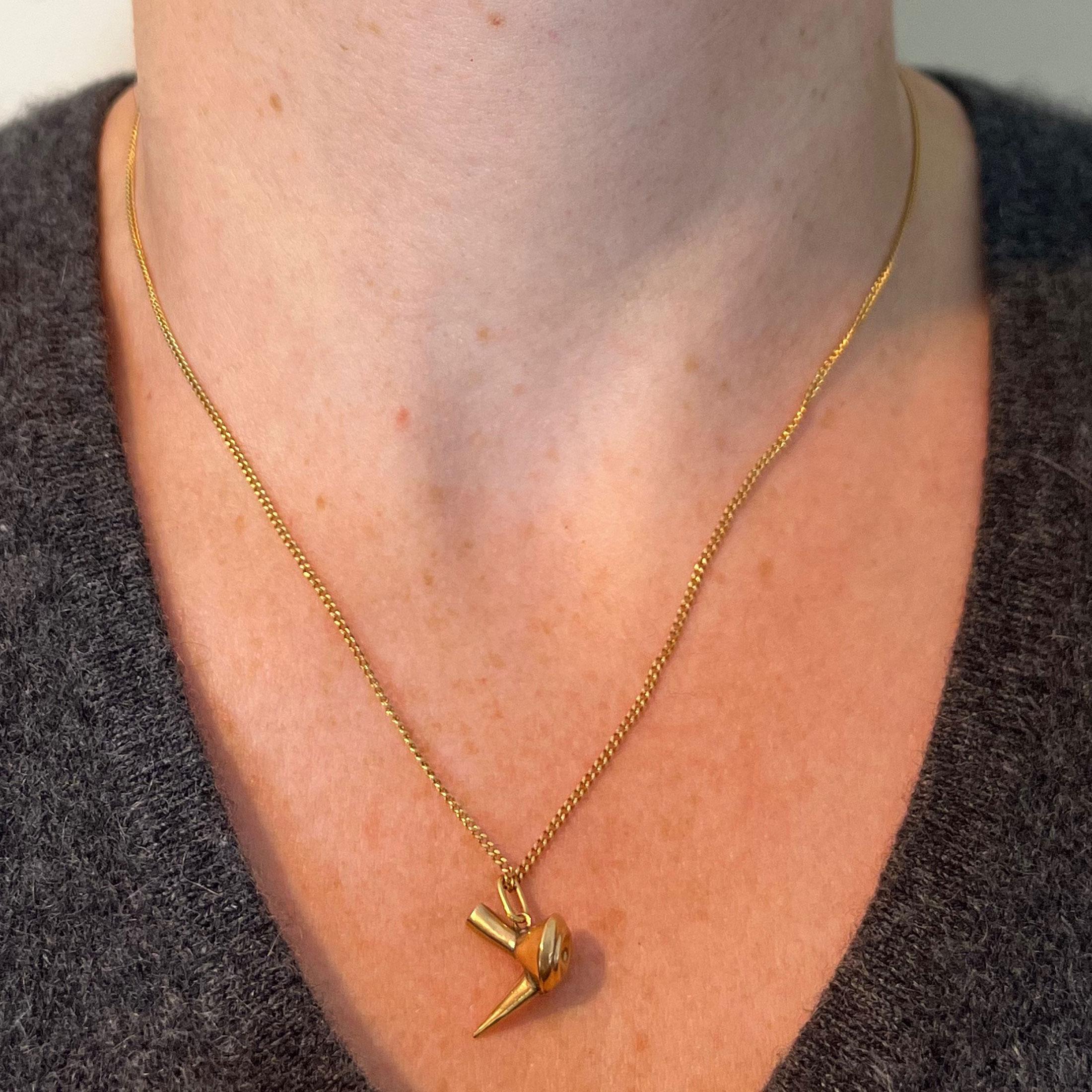 da uomo o donna Ciondolo Charm d'epoca in oro giallo 18 carati con porron spagnolo in vendita