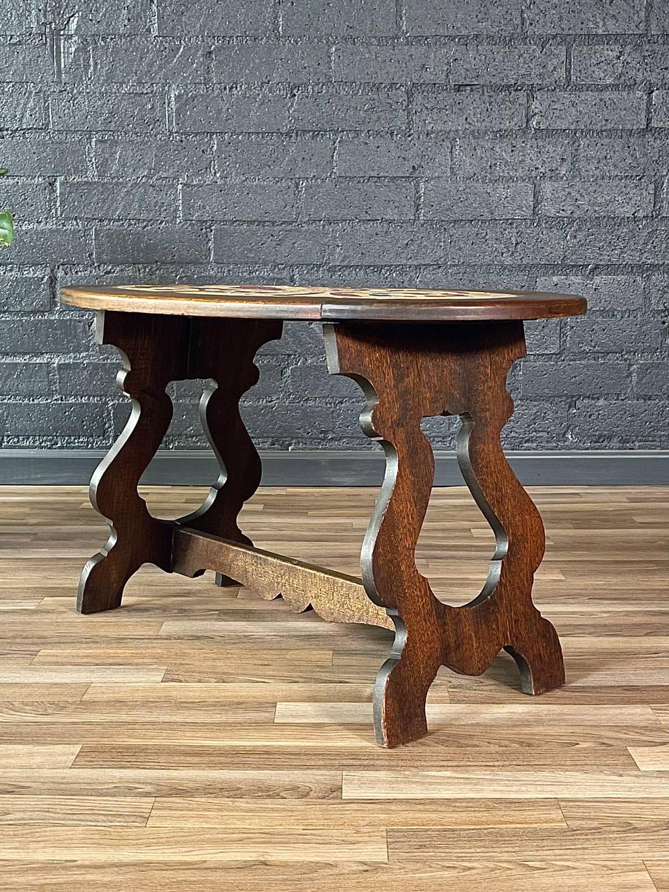 Vintage Spanish Revival Eiche & Kachel Couchtisch im Zustand „Gut“ im Angebot in Los Angeles, CA