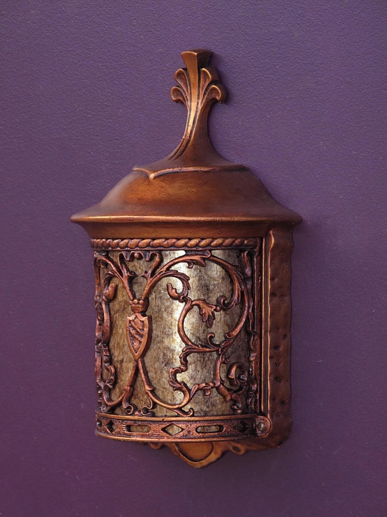 Vintage Spanish Revival Storybook Wall Lights with Mica Shade. Priced each In Good Condition For Sale In Prescott, US