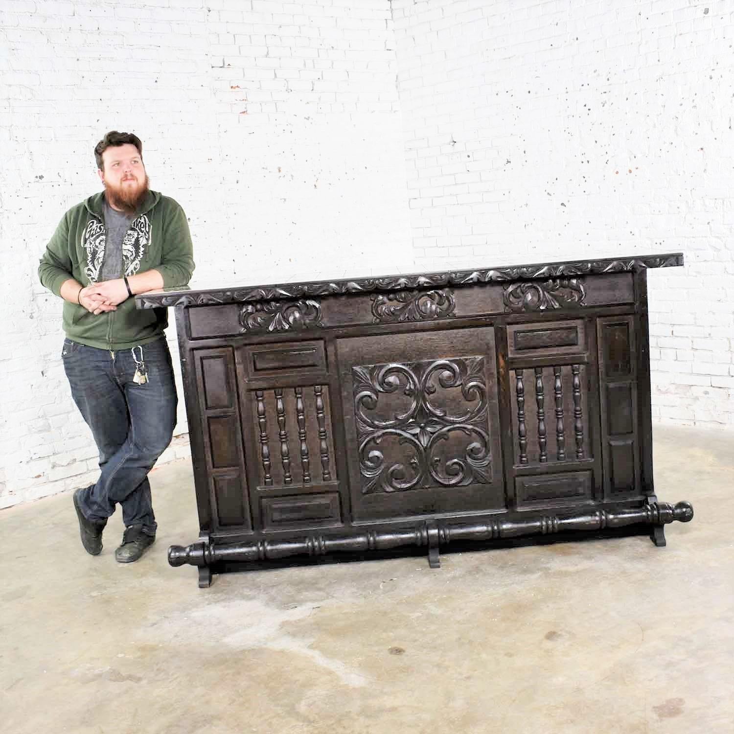 Spanish Revival Style Dry Bar with Inlaid Tile Top in Style Artes de Mexico In Good Condition In Topeka, KS