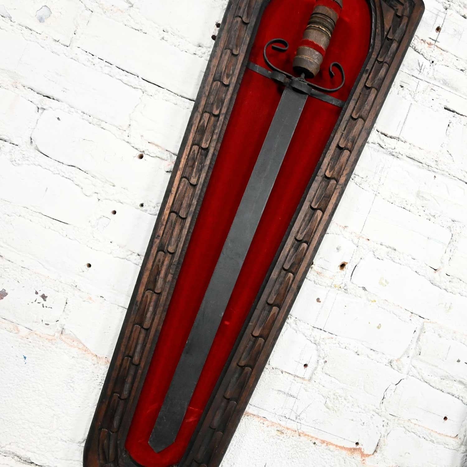 Vintage Spanish Revival Tavern Sword & Medieval Flail Wall Decor Style of Witco 6