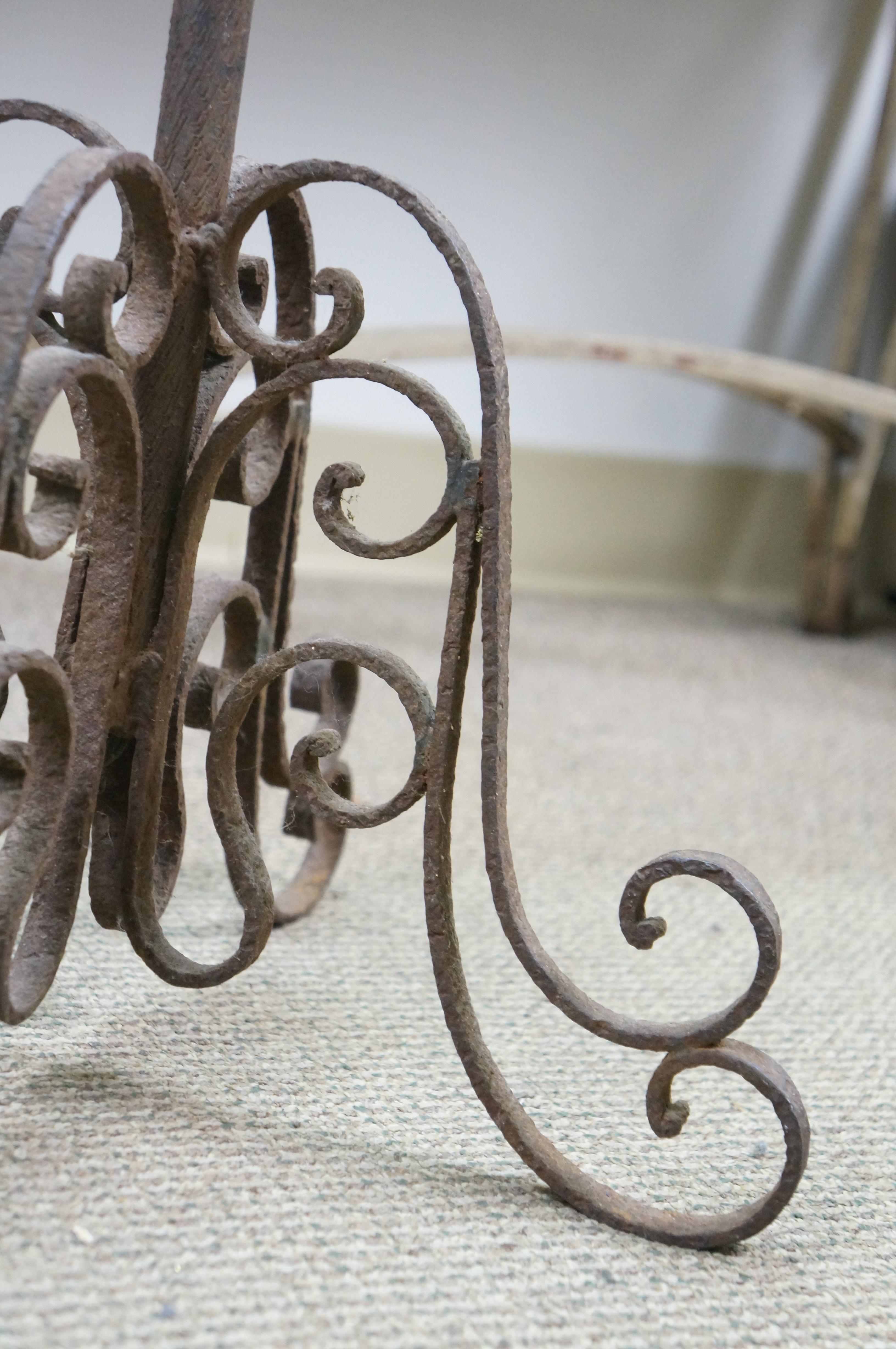 Vintage Spanish Revival Zwei Licht Scrolled Schmiedeeisen Stehlampe 62