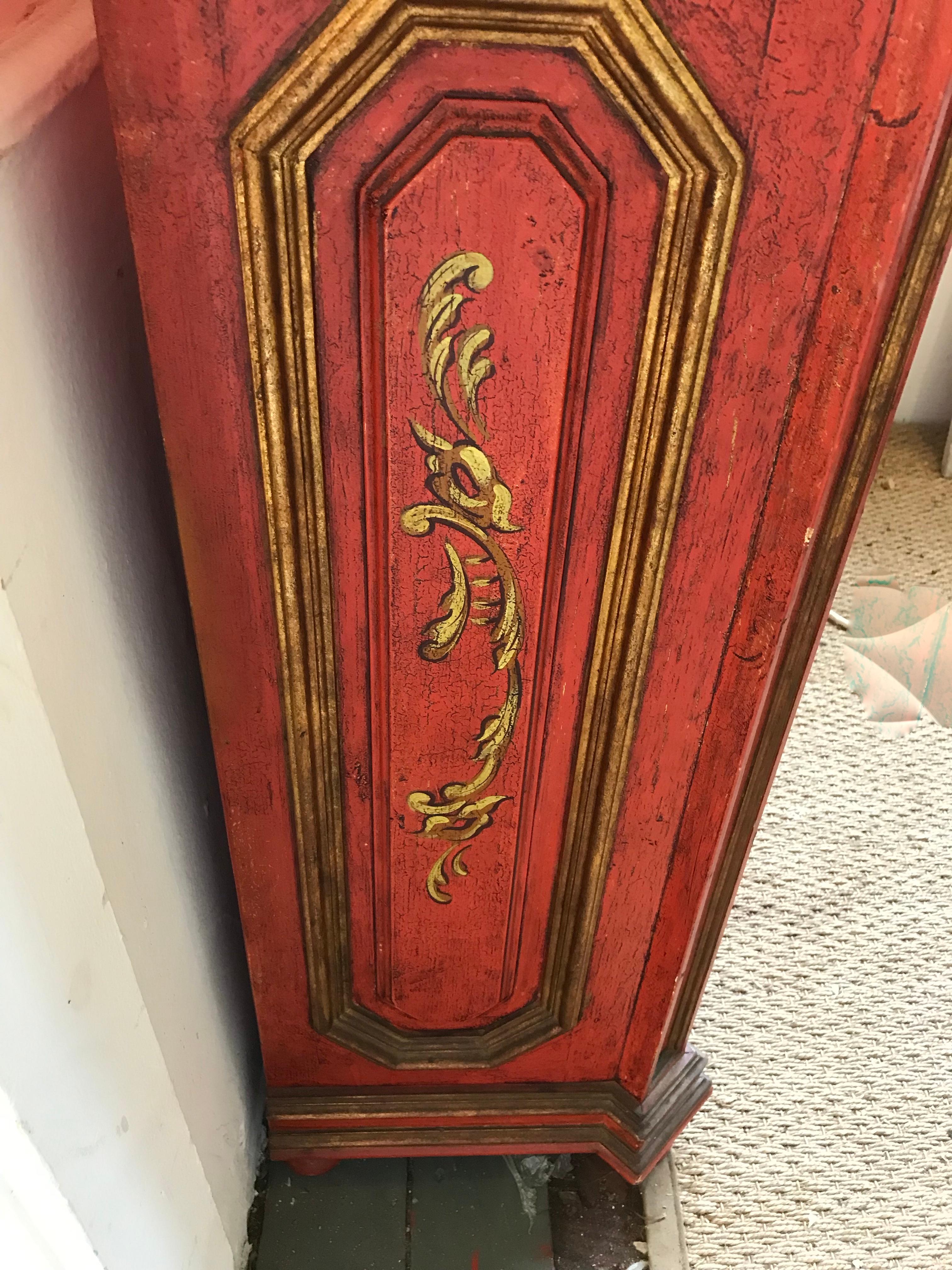 Vintage Spanish Rococo Style Parcel Gilt Painted Armoire 6