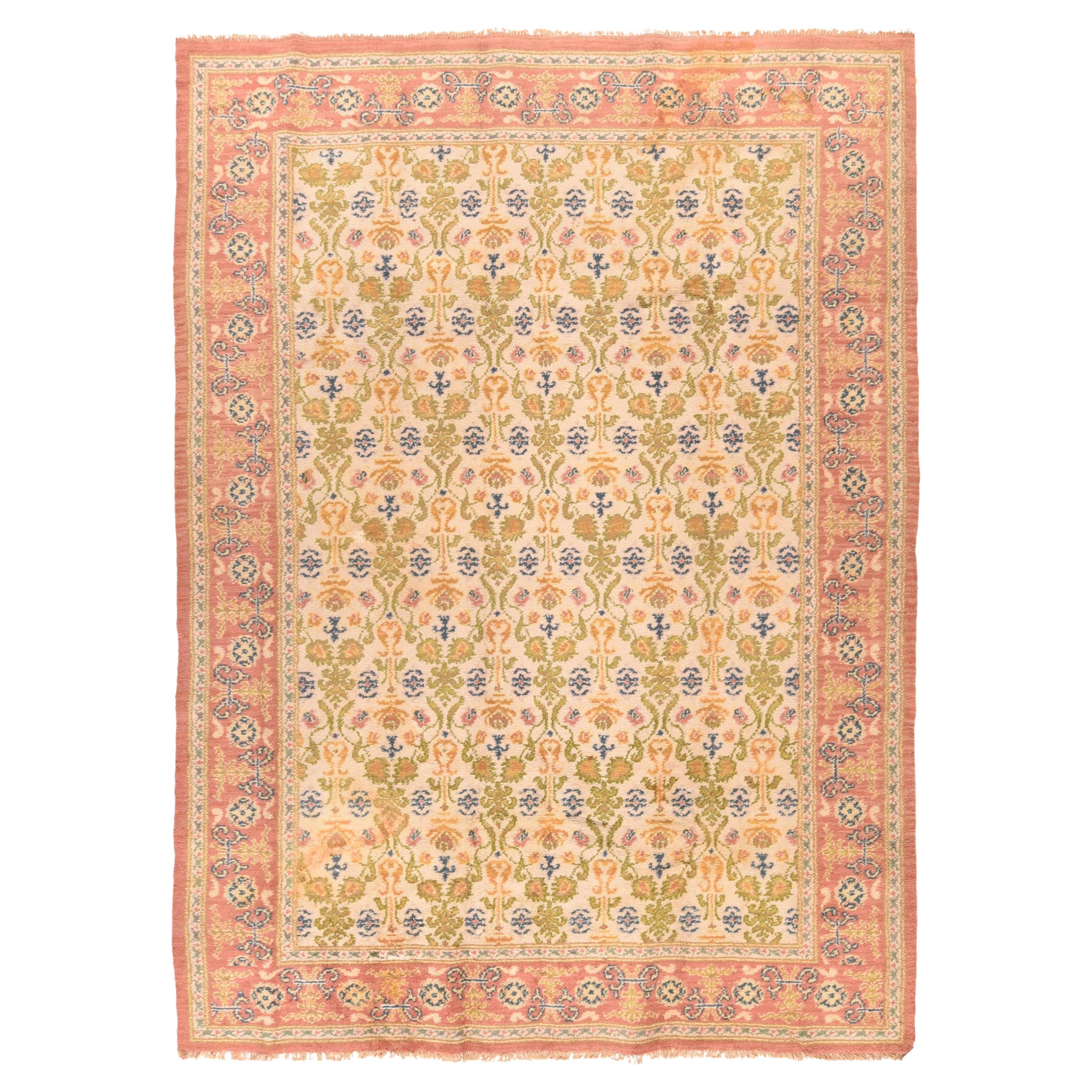 Spanischer Teppich im Vintage-Stil 6'7'' x 9' im Angebot