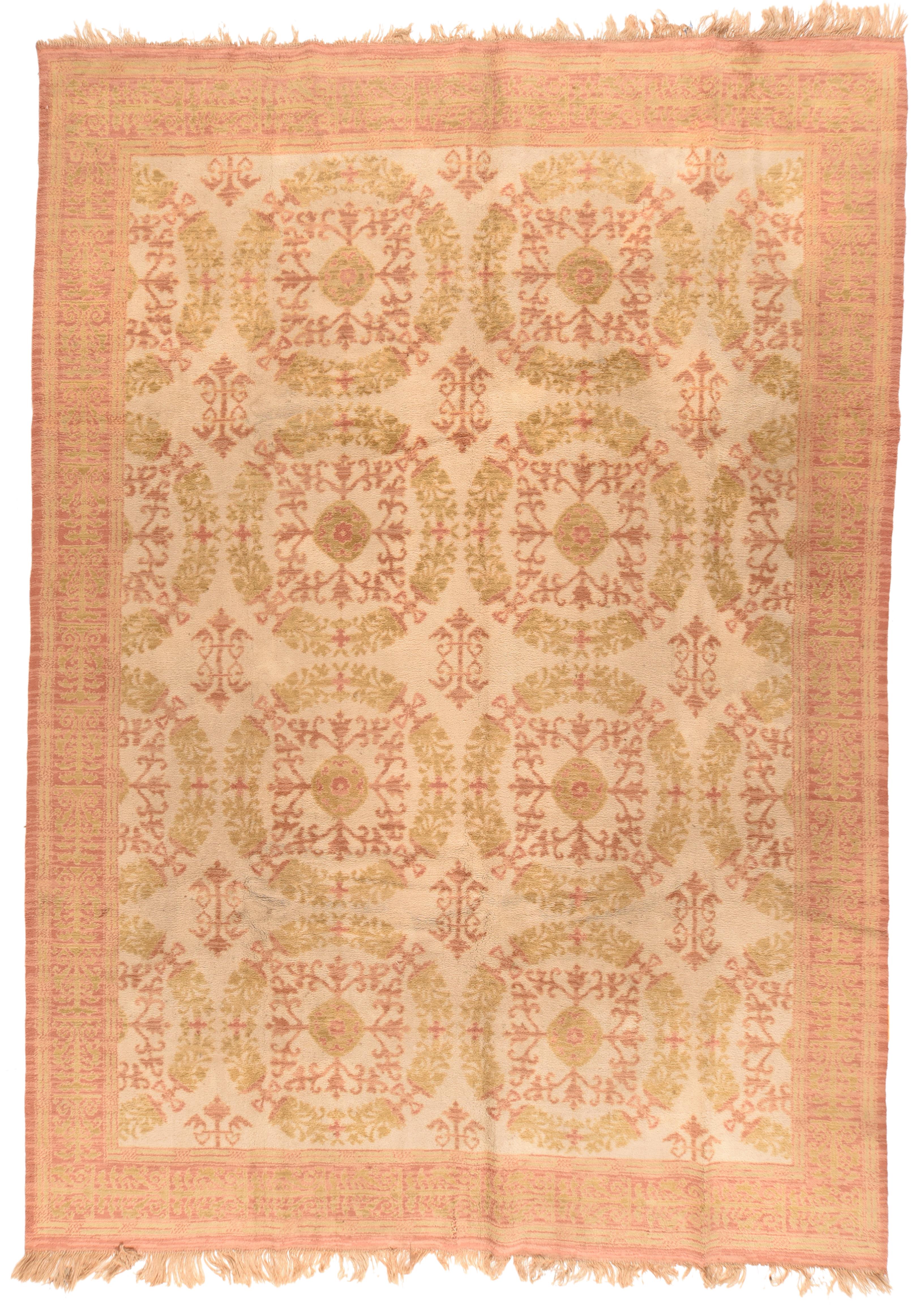 Spanischer Teppich 8'4'' x 11'8'' im Vintage-Stil (Mitte des 20. Jahrhunderts) im Angebot