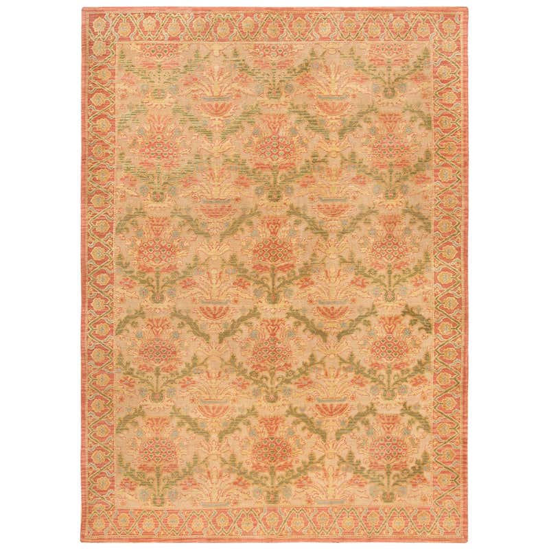 Vintage Spanish Rug with Transitional Style For Sale at 1stDibs