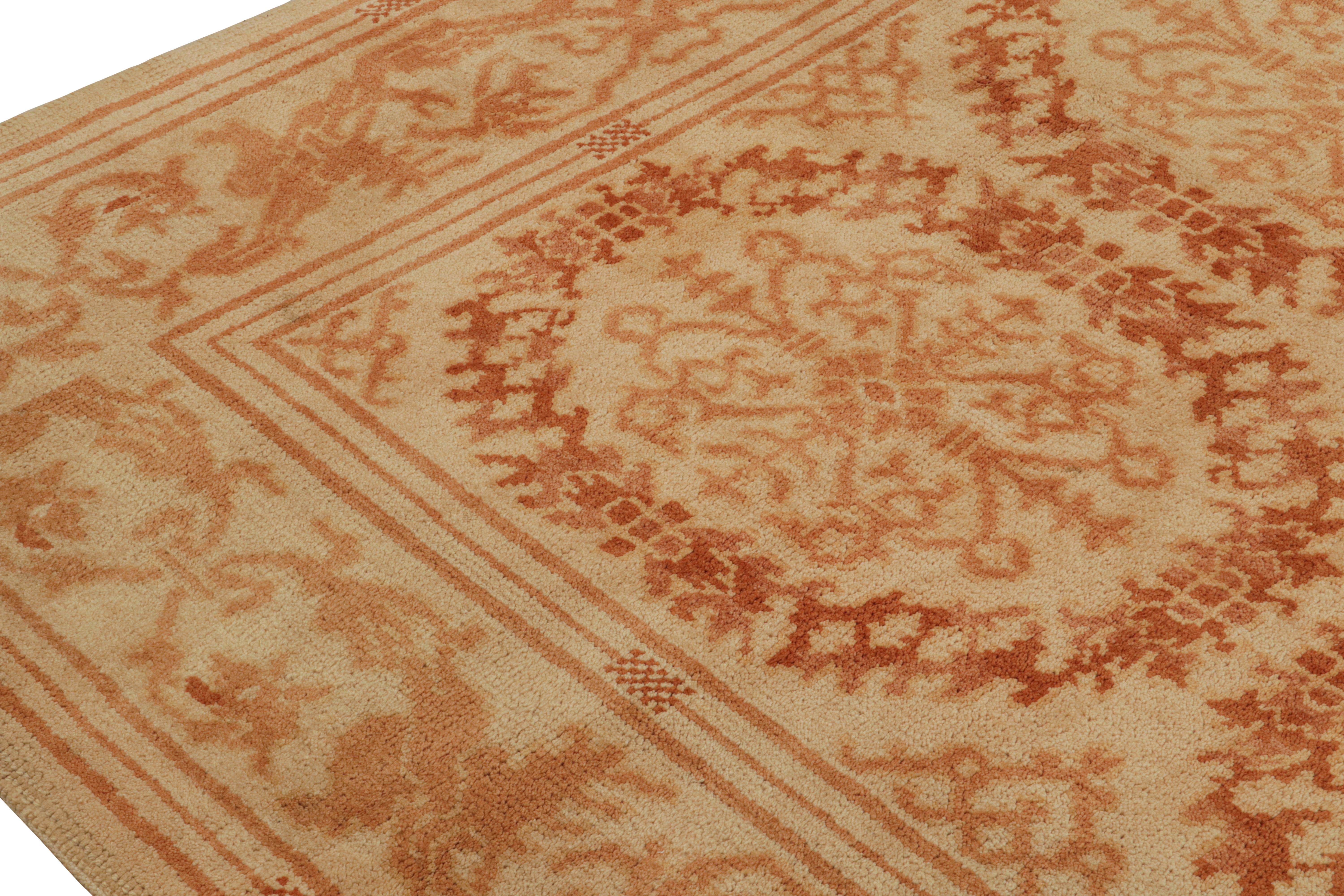 Spanischer Vintage-Teppich in Beige mit Medaillons von Rug & Kilim (Mitte des 20. Jahrhunderts) im Angebot