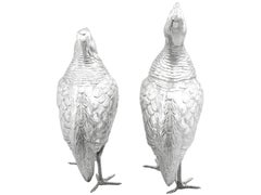 Vintage Spanish Silver Bird Figurines Circa 1970