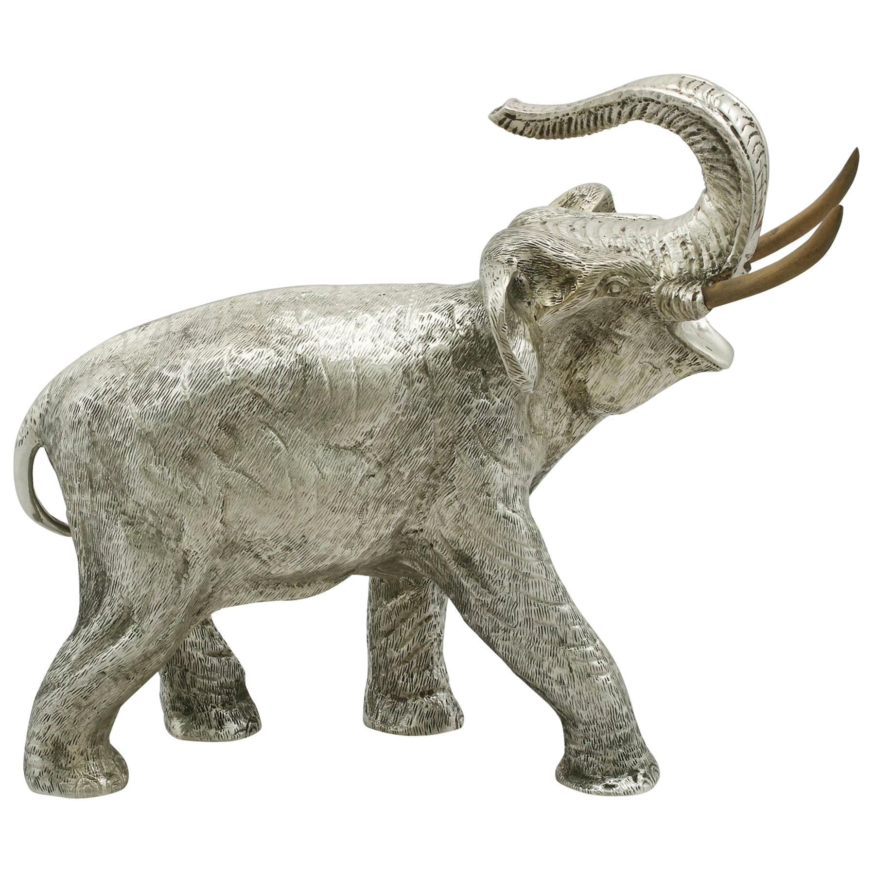 Silver Art Deco Royal Horse Circus Elephant Ornament 