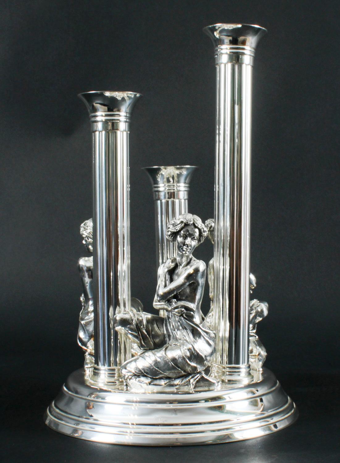 Vintage Spanish Sterling Silver Centrepiece Candelabra 20th Century 7