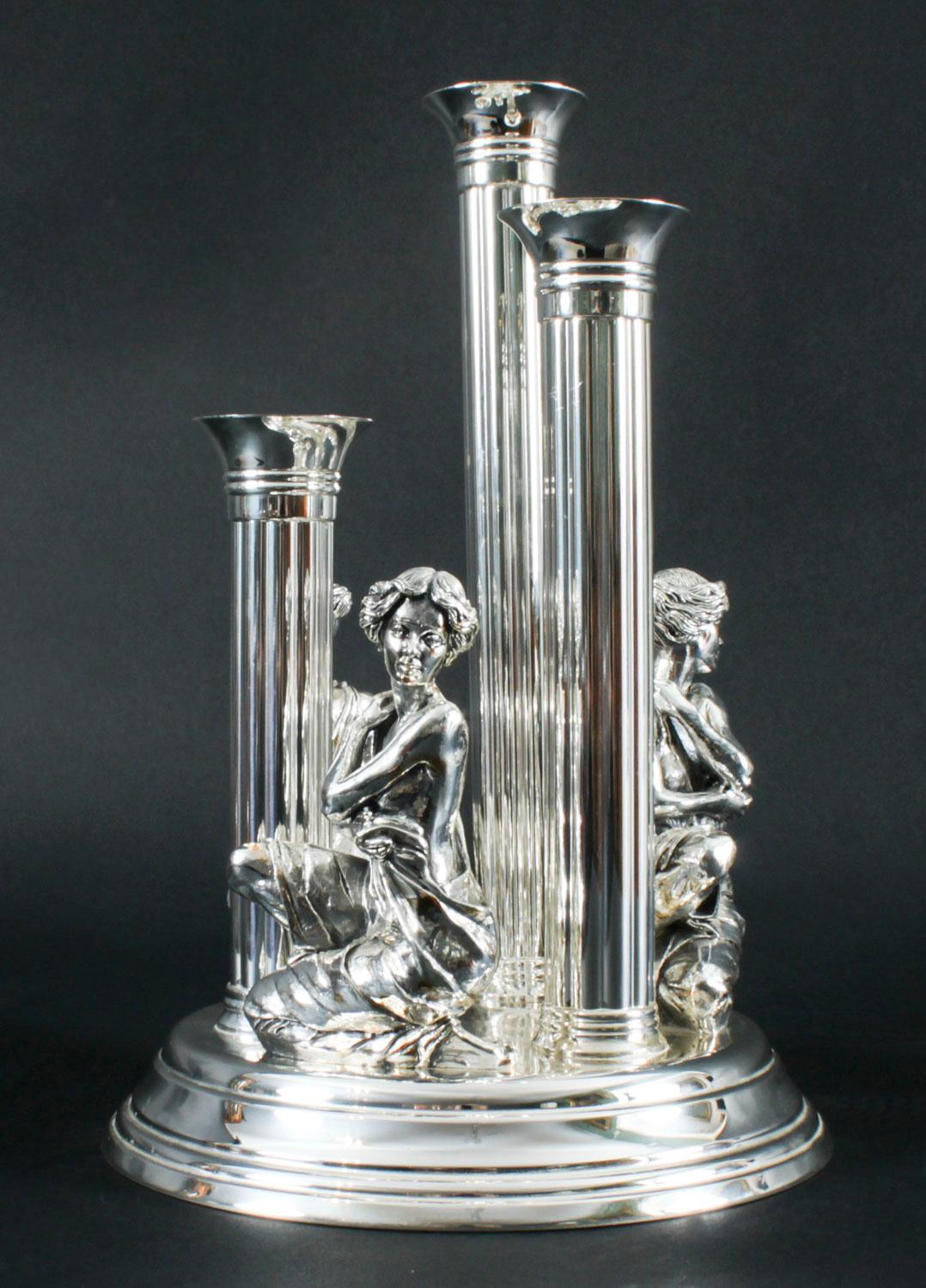 Vintage Spanish Sterling Silver Centrepiece Candelabra 20th Century 9