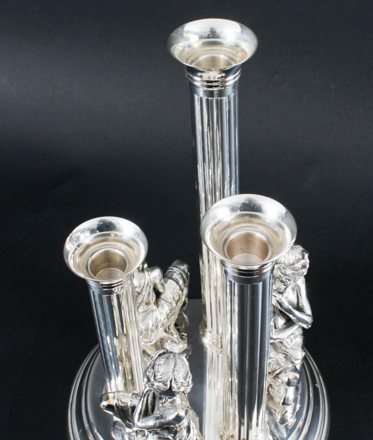 Vintage Spanish Sterling Silver Centrepiece Candelabra 20th Century 11